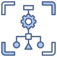 Algorithm Blue Icon