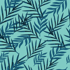 Obraz premium Summer seamless pattern tropical leaves modern vector geometric print for wallpaper, textile design , repeat background .
