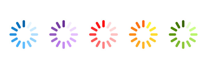 Progress bar icon set. Loading progress bar icons. Loading bar progress icon. Download progress. Collection Loading status. Vector illustration.