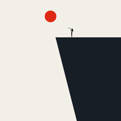 Business future vector concept. Symbol of ambition, success, growth, strategy. Minimal design eps10 illustration.