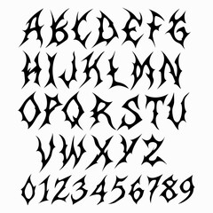 Cyber sigilism, neo tribal gothic font