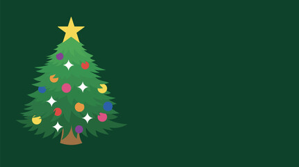 christmas tree evergreen pine fir vector emoji illustration symbol sign icon xmas banner template card frame ornament