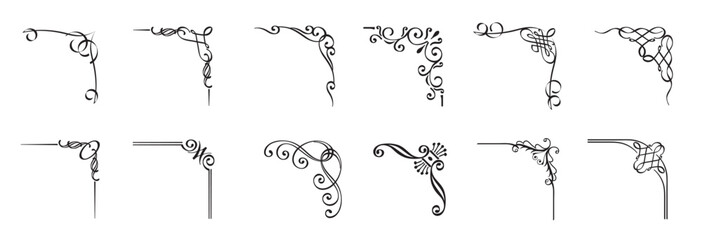  Set Of Decorative Brown Corner Frames