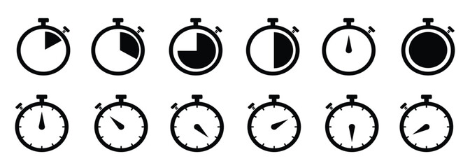  stopwatch logo set, stopwatch vector.