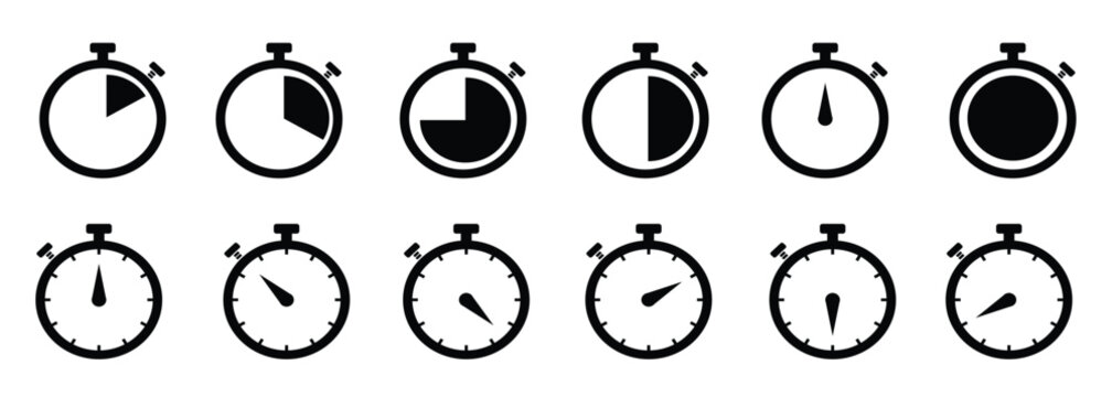  stopwatch logo set, stopwatch vector.