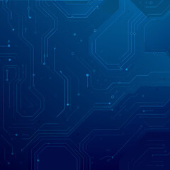 Obraz premium Abstract Blue Night Sky Vector with Star Constellations and Digital Light Patterns