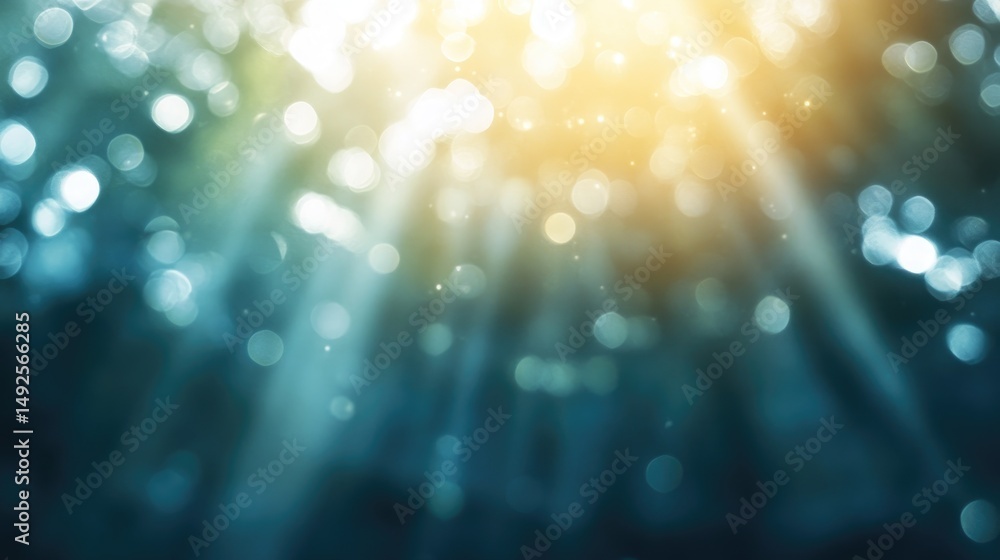 Poster abstract bokeh background with soft light rays