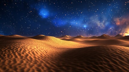 Desert dunes at night