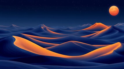 Desert dunes at night