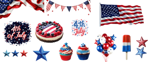 united states Independence day, 4th of july set of items 
