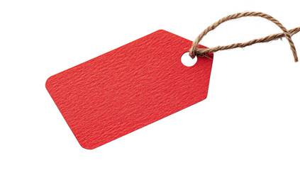 Red tag label isolated on white background png ai generated isolated on a white background