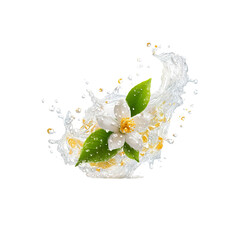 Jasmine Flower in Water Splash