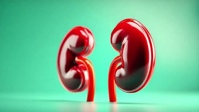 Healthy Kidney Illustration with Vivid Colors and Clean Design - AI