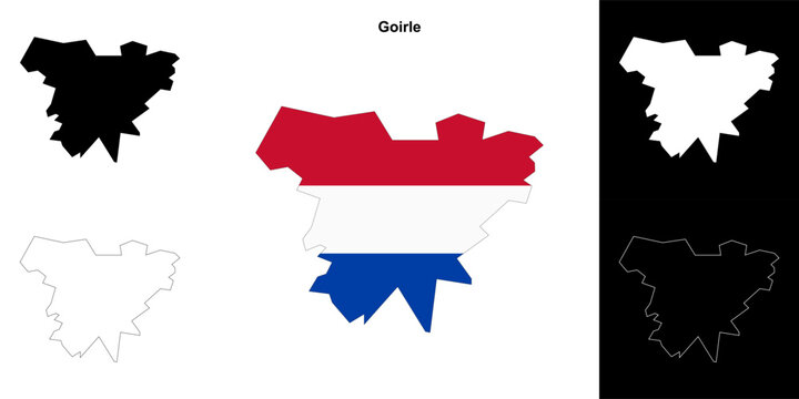 Goirle blank outline map set