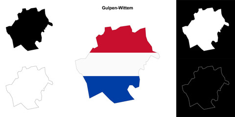 Gulpen-Wittem blank outline map set