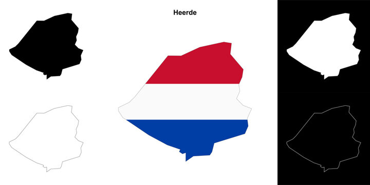 Heerde blank outline map set