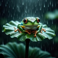 Fog on a leaf In the rain Ai