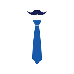 Mustache and tie silhouette vector illustration. Gentleman icon for Father’s Day,