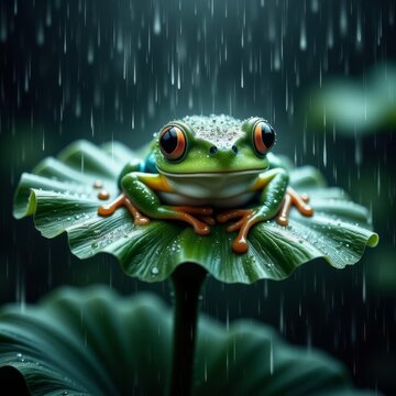 Fog on a leaf In the rain Ai