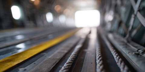 Cargo straps and loading mechanism in aircraft interior