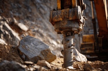 Construction drilling machinery at industrial worksite