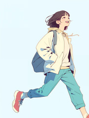 運動着で走る女子学生