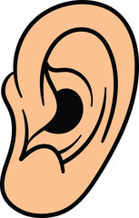 Human ear outer structure illustration