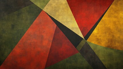 Fototapeta premium Abstract geometric art with textured, earthy tones in a mosaic of triangles