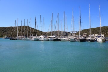 Sailing yachts in Skradin marina, Croatia