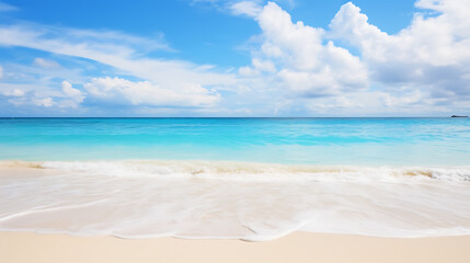 Fototapeta premium Tropical Empty Beach Under Blue Sky