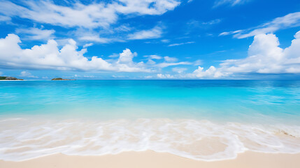 Tropical Empty Beach Under Blue Sky