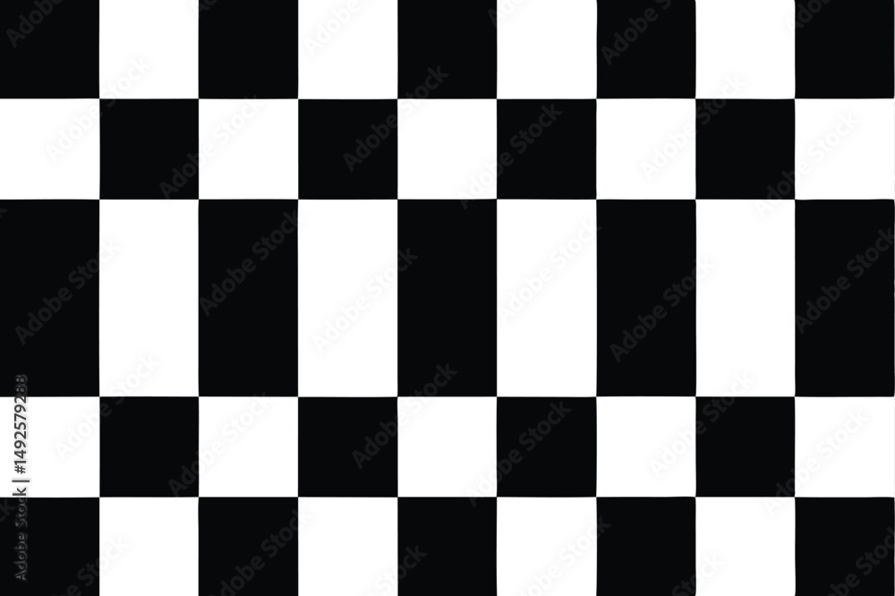 Poster seamless checkerboard vector pattern. classic black and white geometric design with repeating square