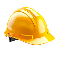 Fototapeta premium Bright Yellow Hard Hat Safety Helmet on transparent Background