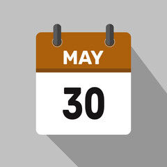 may 30 calendar icon vector month date illustration design