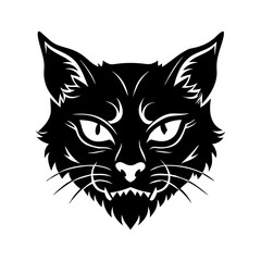 Fototapeta premium Fierce Black Cat Head Logo