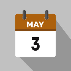 may 3 calendar icon vector month date illustration design