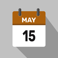 may 15 calendar icon vector month date illustration design