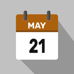 may 21 calendar icon vector month date illustration design