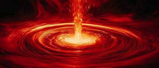Fiery red liquid vortex spiraling intensely, capturing a sense of dynamic energy and motion.