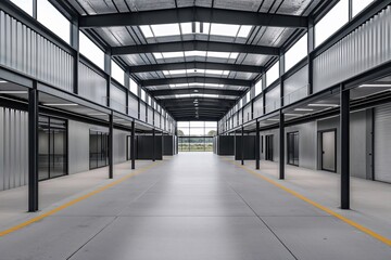 Obraz premium Modern Industrial Office Park with Stylish Design and Durable Metal Cladding