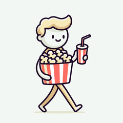 man with popcorn