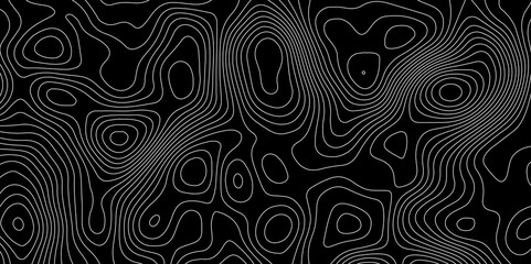 The black grey on white contours vector topography stylized height of the lines. The concept of a conditional geography scheme and the terrain path. Ultra wide. Map vector terrain Illustration.	
