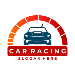 Car Racing logo design vector template. Car Faster logo design vector