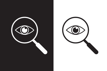 Eye Inside Magnifier Search Icon Design set