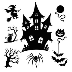 "Halloween Vector Collection – Pumpkins, Ghosts, Witches, and Spooky Elements"

