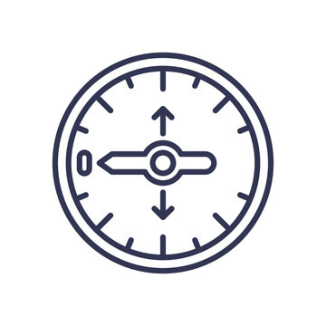 Minimalist altimeter icon symbolizing altitude and navigation.