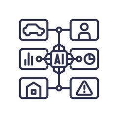 AI processes diverse data streams for efficient decision-making.