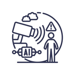 AI-powered surveillance camera detecting human presence and alerting.