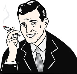 A man with a Smoking 