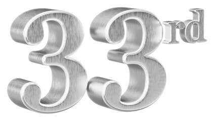 33rd Anniversary silver Number 3D